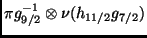 $ \pi g_{9/2}^{-1}\otimes\nu(h_{11/2}g_{7/2})$